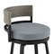 Armen Living Encinitas Outdoor Patio Counter Height Swivel Bar Stool in Aluminum and Wicker with Gray Cushions LCECBAGR26 - alternate 3